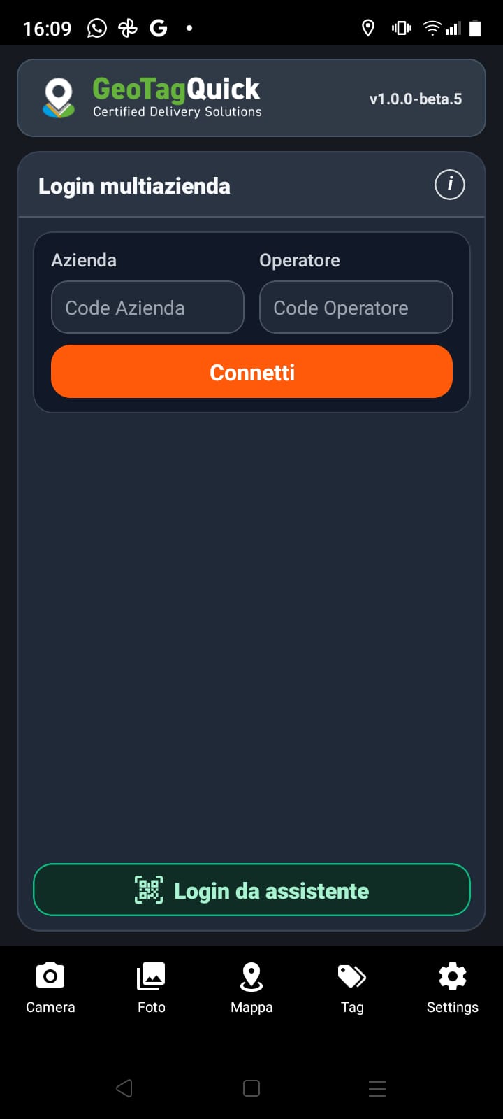 Login GeoTagQuick
